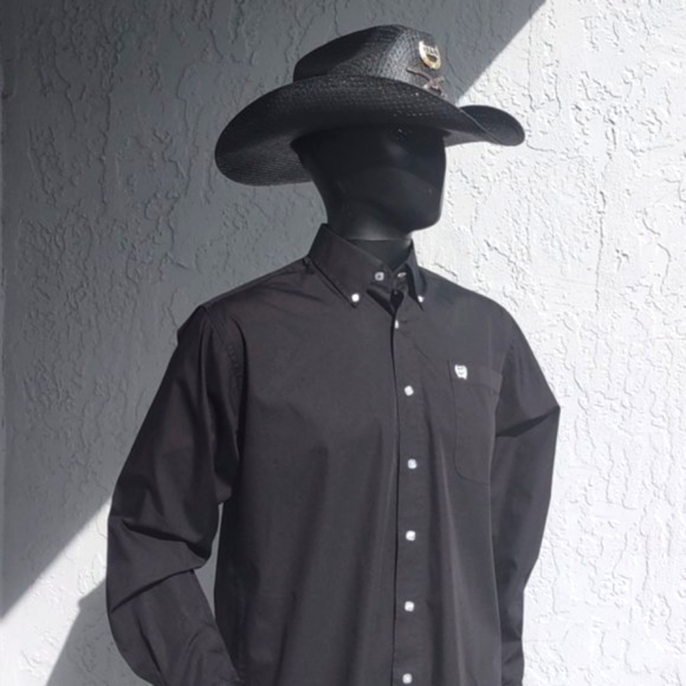 Cinch Solid Pinpoint Cottonwestern Riding Shirt I… - image 4